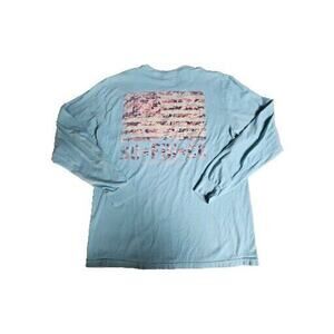 Southern Fried Cotton Long Sleeve T Shirt Mens Baby Blue Large Q22